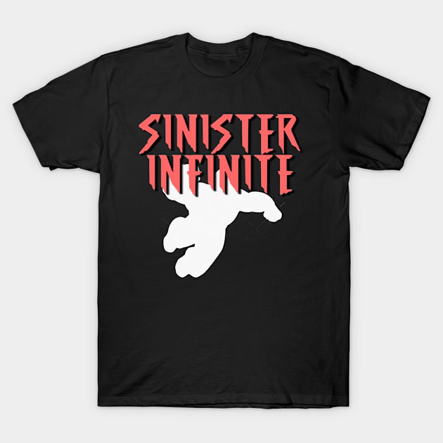 SINISTER INFINITE Male (White Silhouette) T-Shirt by Zombie Squad Clothing